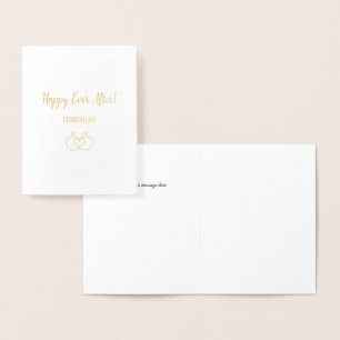 Carte Dorée Luxe Joyeux Jamais Après Le Cadeau Mariage Islamiq