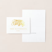 Carte Dorée Luxe Joyeux Noël Typographie Monogramme (Affichage)