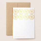 Carte Dorée Luxury Chinese Rat Year 2020 papier coupé Salutati (Derrière avec enveloppe)