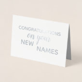 Carte Dorée M. et Mme Félicitations Elegant Brushstroke (Devant)