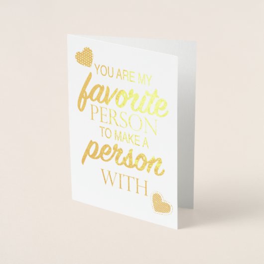 Carte Dorée Ma personne préférée pour faire une personne avec (Devant)