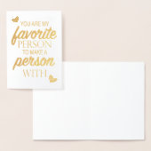 Carte Dorée Ma personne préférée pour faire une personne avec (Affichage)