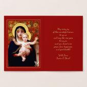 Carte Dorée Madonna par W.Bouguereau Luxe Noël Real Foil (Intérieur)