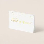 Carte Dorée Maid of Honor Elegant Confetti Gold (Devant)