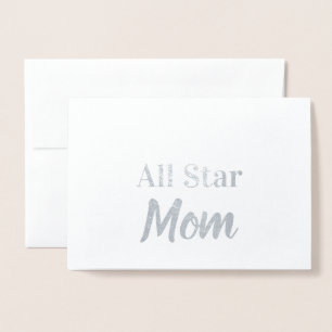 Carte Dorée Maman Superstar Bonne Fête des Mères Argent