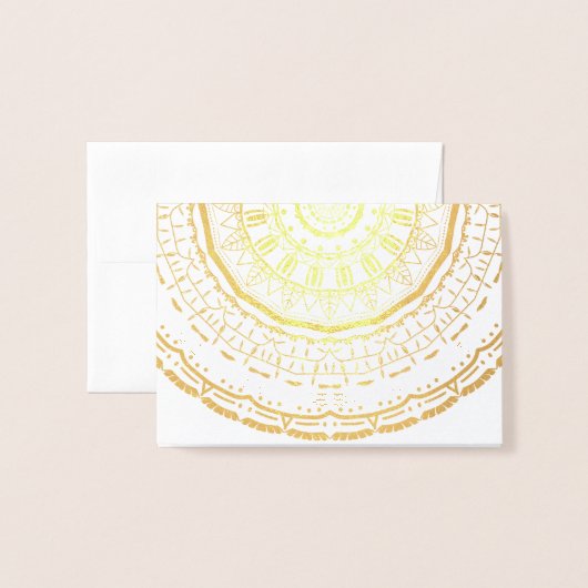 Carte Dorée mandala coloré (Devant avec enveloppe)