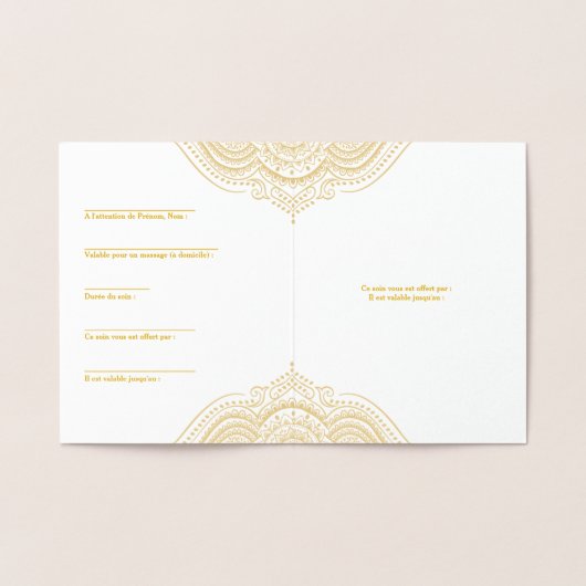 Carte Dorée Mandala doré (Intérieur)