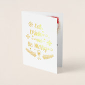 Carte Dorée Mangez, buvez et soyez joyeux, Fêtes de Noël, ZSSP (Devant)