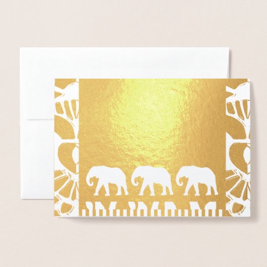 Carte Dorée Marche des éléphants (Devant avec enveloppe)