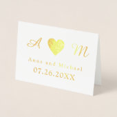 Carte Dorée Mariage à monogramme (Devant)