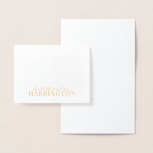Carte Dorée Mariage Couple Gold Foil Nom (Affichage)