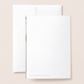 Carte Dorée Mariage d'argent 25e anniversaire (Derrière avec enveloppe)