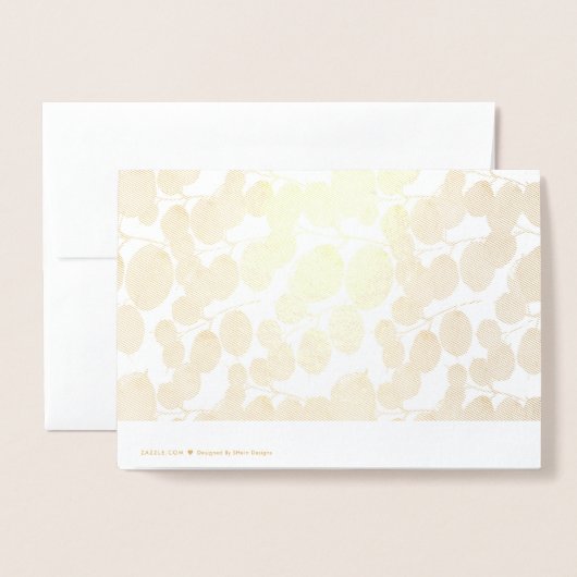 Carte Dorée Mariage de feuillage d'or RSVP (Derrière avec enveloppe)