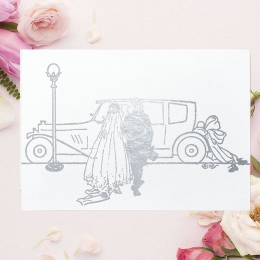 Carte Dorée Mariage de mariés des années 1920
