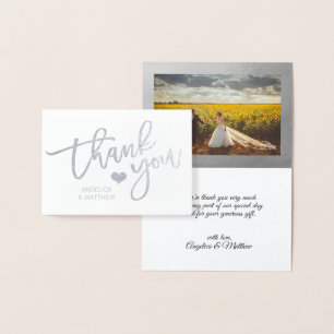 Carte Dorée Mariage de MERCI à huile d'argent   PHOTO