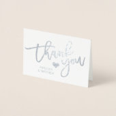 Carte Dorée Mariage de MERCI à huile d'argent | PHOTO (Devant)