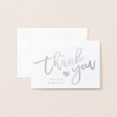 Carte Dorée Mariage de MERCI à huile d'argent | PHOTO (Devant avec enveloppe)