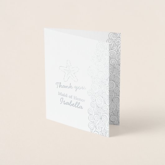 Carte Dorée Mariage de plage d'étoiles de mer (Devant)