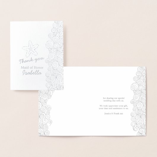 Carte Dorée Mariage de plage d'étoiles de mer (Affichage)