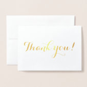 Carte Dorée Mariage de typographie de Merci d'or réel chatoyan (Devant avec enveloppe)