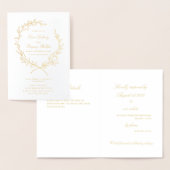 Carte Dorée Mariage d'or de feuille d'olive romaine 5x7 Invita (Affichage)