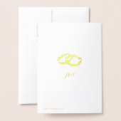 Carte Dorée Mariage Fleur de Pensée Bleue Élégante (Derrière avec enveloppe)