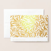 Carte Dorée Mariage Foliage Calligraphie Marbre Vert Or (Derrière avec enveloppe)