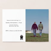 Carte Dorée Mariage Gay Deux Mariés en Costume (Intérieur)