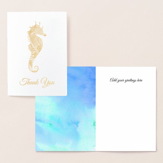 Carte Dorée Mariage Gold Seahorse (Affichage)