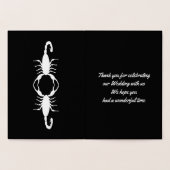 Carte Dorée Mariage gothique blanc Scorpions personnalisés (Intérieur)