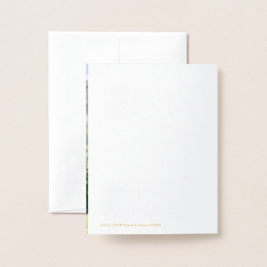 Carte Dorée MARIAGE MERCI couple photo peinture dabs script (Derrière avec enveloppe)