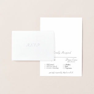 Carte Dorée Mariage RSVP RSVP en argent officiel