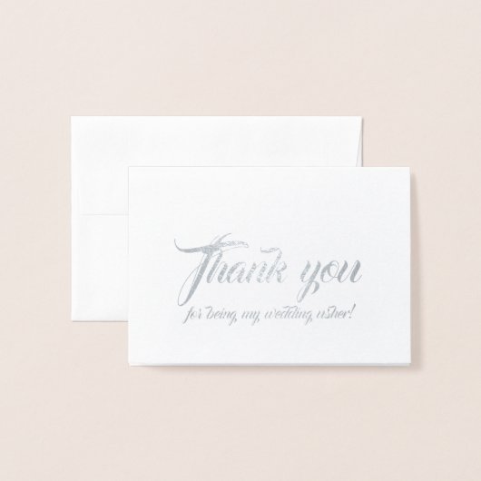 Carte Dorée Mariage Usher Merci (Devant avec enveloppe)