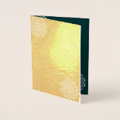 Carte Dorée mariage vert texturé simple (Devant)