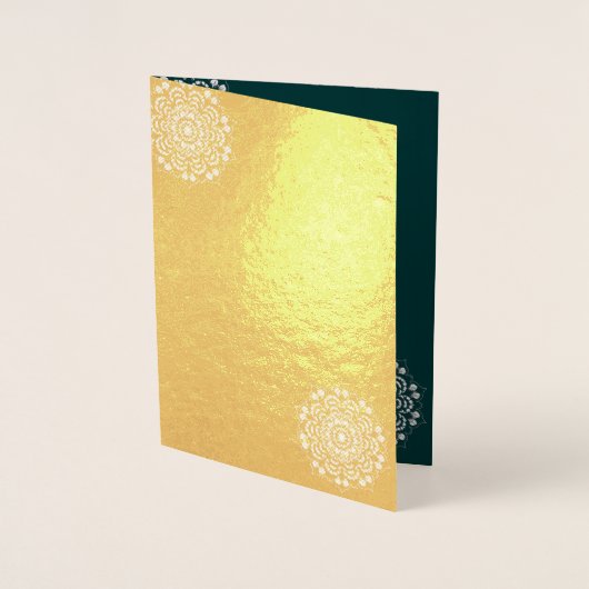 Carte Dorée mariage vert texturé simple (Devant)