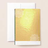 Carte Dorée mariage vert texturé simple (Derrière avec enveloppe)