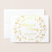 Carte Dorée Marié et Joyeux Noël Mariage photo Merci (Devant avec enveloppe)