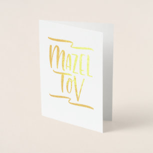 Carte Dorée Mazel Tov a écrit à la main Félicitations