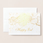 Carte Dorée meilleur élégant or floral heureux eid moubarak (Devant avec enveloppe)
