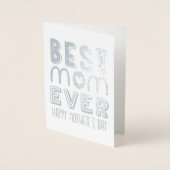 Carte Dorée Meilleure maman jamais Typographie moderne | Fête  (Devant)