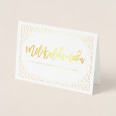 Carte Dorée Mele Kalikimaka Confetti Chic Photo de Noël (Devant)