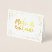 Carte Dorée Mele Kalikimaka Confetti Chic Photo de Noël (Devant)