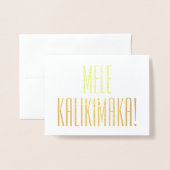 CARTE DORÉE MELE KALIKIMAKA HAWAIIAN CHRISTMAS CARD FOIL (Devant avec enveloppe)