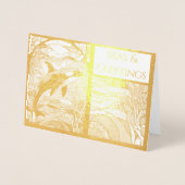 Carte Dorée Mer nautique moderne et salutations, Orca Whale (Devant)