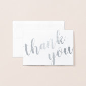 Carte Dorée Merci à huile d'argent avec photo et nom (Devant avec enveloppe)