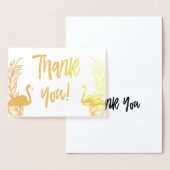 Carte Dorée Merci à huile d'or Flamants roses (Affichage)