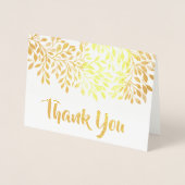 Carte Dorée Merci à huile feuille or avec signature (Devant)