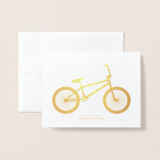 Carte Dorée Merci à vélo (Devant avec enveloppe)