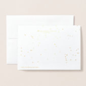 Carte Dorée Merci avec des fleurs, des oiseaux et une tour (Derrière avec enveloppe)