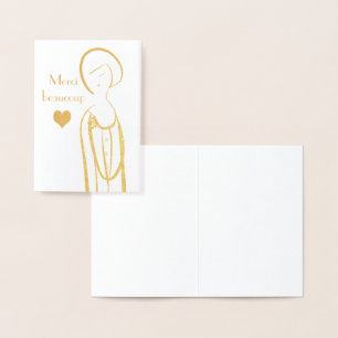 Carte Dorée Merci beaucoup fille française